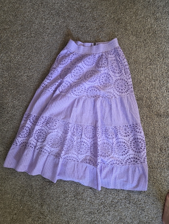 Alice + Olivia Dresses & Skirts - Alice + Olivia Lavender Eyelet Maxi Skirt